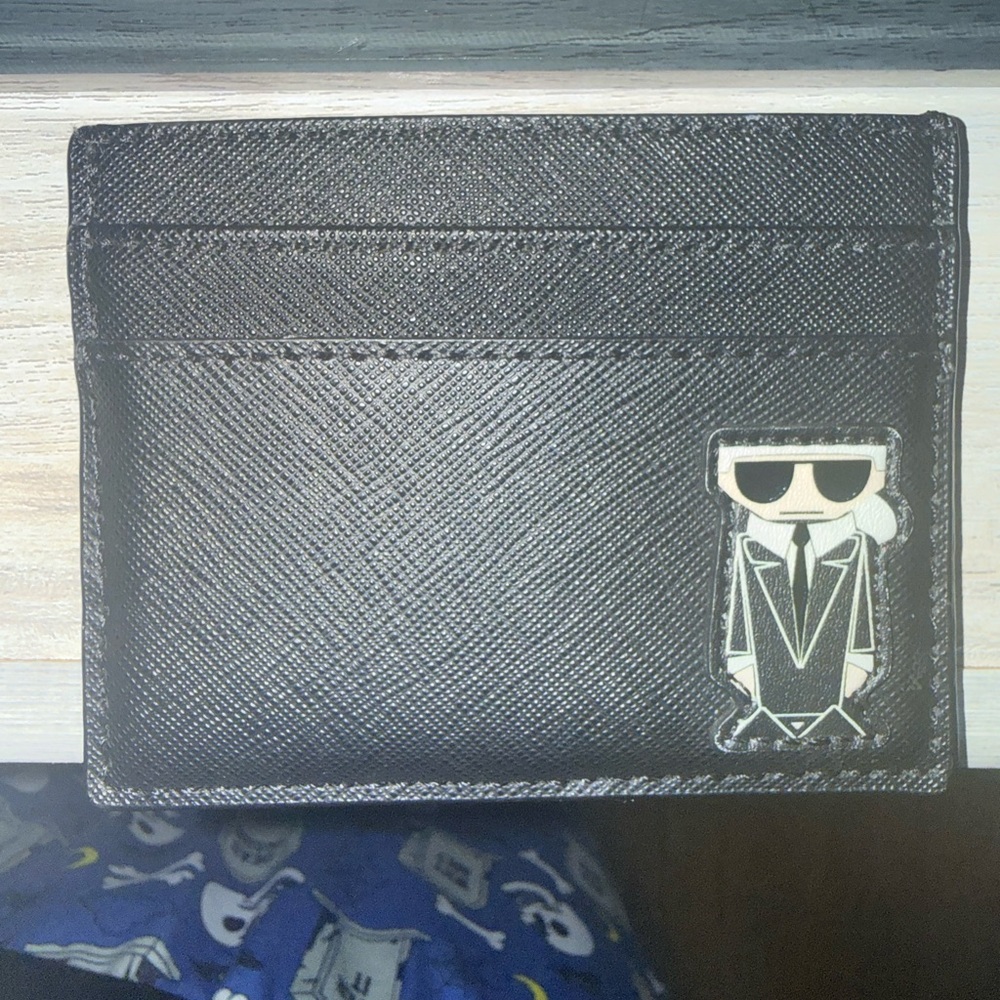 Karl Lagerfeld Black Card Holder with Iconic Design